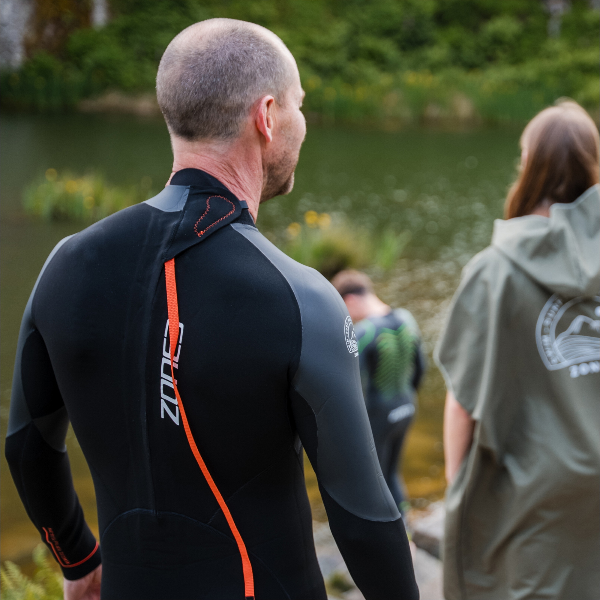 2026 ZONE3 Mens Active-Flex Swim Wetsuit WS25MACTF101 - Black / Orange